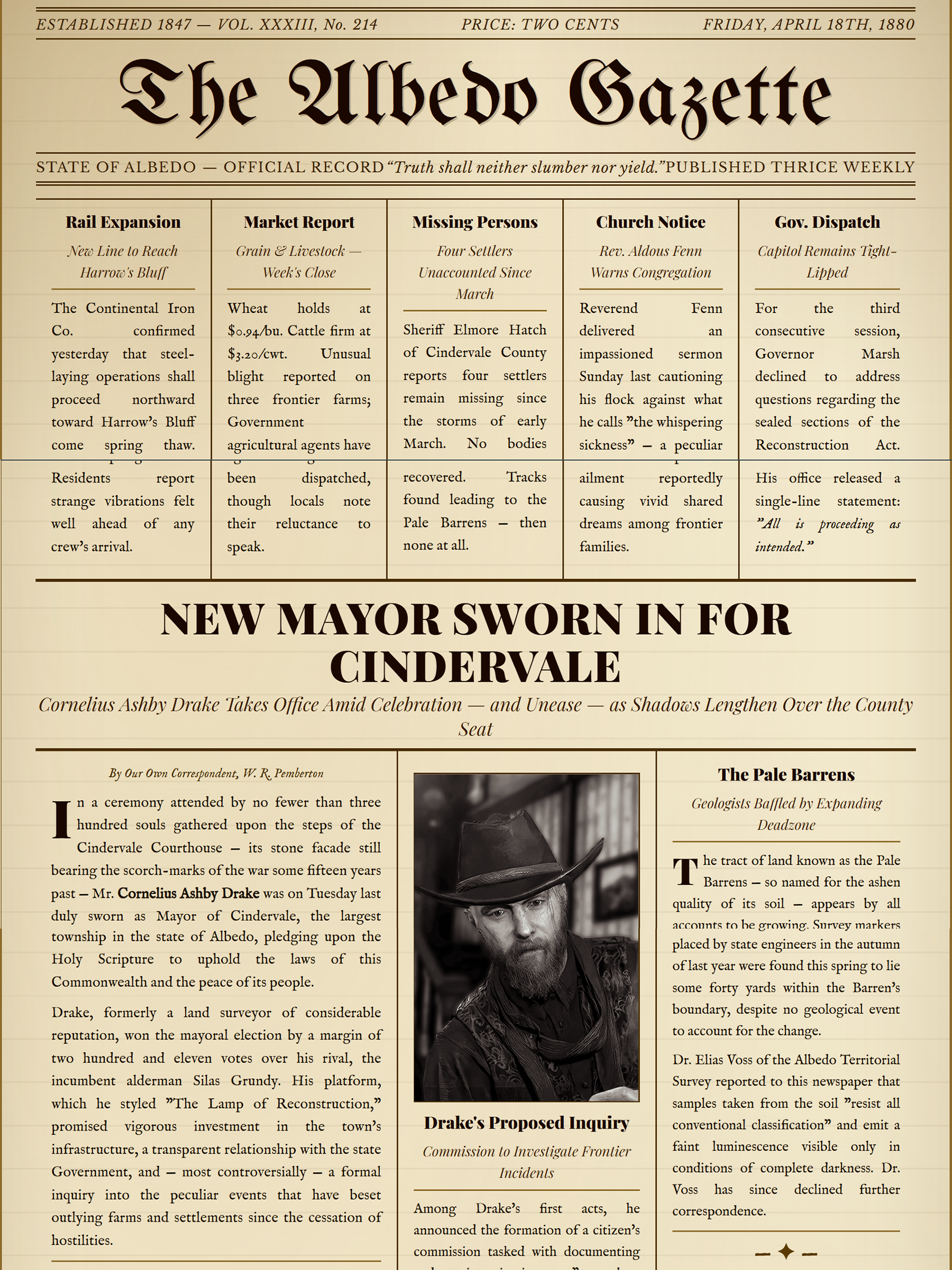 The Albedo Gazette — Vol. XXXIII, No. 214
